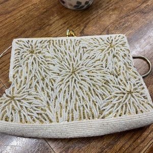 Beautiful Vintage Beaded Purse Hand Made In France‎  1960's